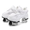 thumbnail image 1 of Chaussures de Patins à Roulettes Déformation Double Rangée 4 Roues Chaussures de Patins à Roulettes avec Roues Espadrilles à Roulettes Double Usage, 1 of 7