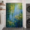 thumbnail image 2 of Green Blue Pond Shower Curtain - Water Repellent Fabric Shower Curtains Washable, Vibrant Oil Painting Cottagecore Decorative Polyester Cloth Bathroom Curtains Modern Bath Decor 36"x72", 2 of 8