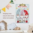 thumbnail image 7 of FMSHPON Christmas Cute Little Gnomes Santa Claus Bird Lantern Stars Clipboard Hardboard Wood Nursing Clip Board and Pull for Standard A4 Letter 13x9 inches, 7 of 7