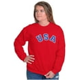 thumbnail image 5 of USA United States Patriotic 4th July Unisex Plus Fleece Graphic Sweatshirt Brisco Brands 2X, 5 of 6