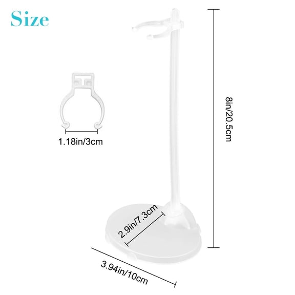 Toyeng 1PC Transparent Stand Support for Dolls Mini Display Holder, White