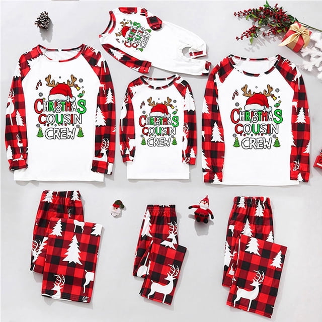 Sweat à Capuche Sans Capuche pour Femmes, Tenue de Noël pour Parent-Enfant, Pyjama Décontracté Imprimé Lettre, Style Maison, Sweat à Capuche pour Femmes G