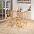 thumbnail image 3 of Costway Set of 2 Bamboo Folding Barstools Counter Height Dining Chairs Installation Free, 3 of 8