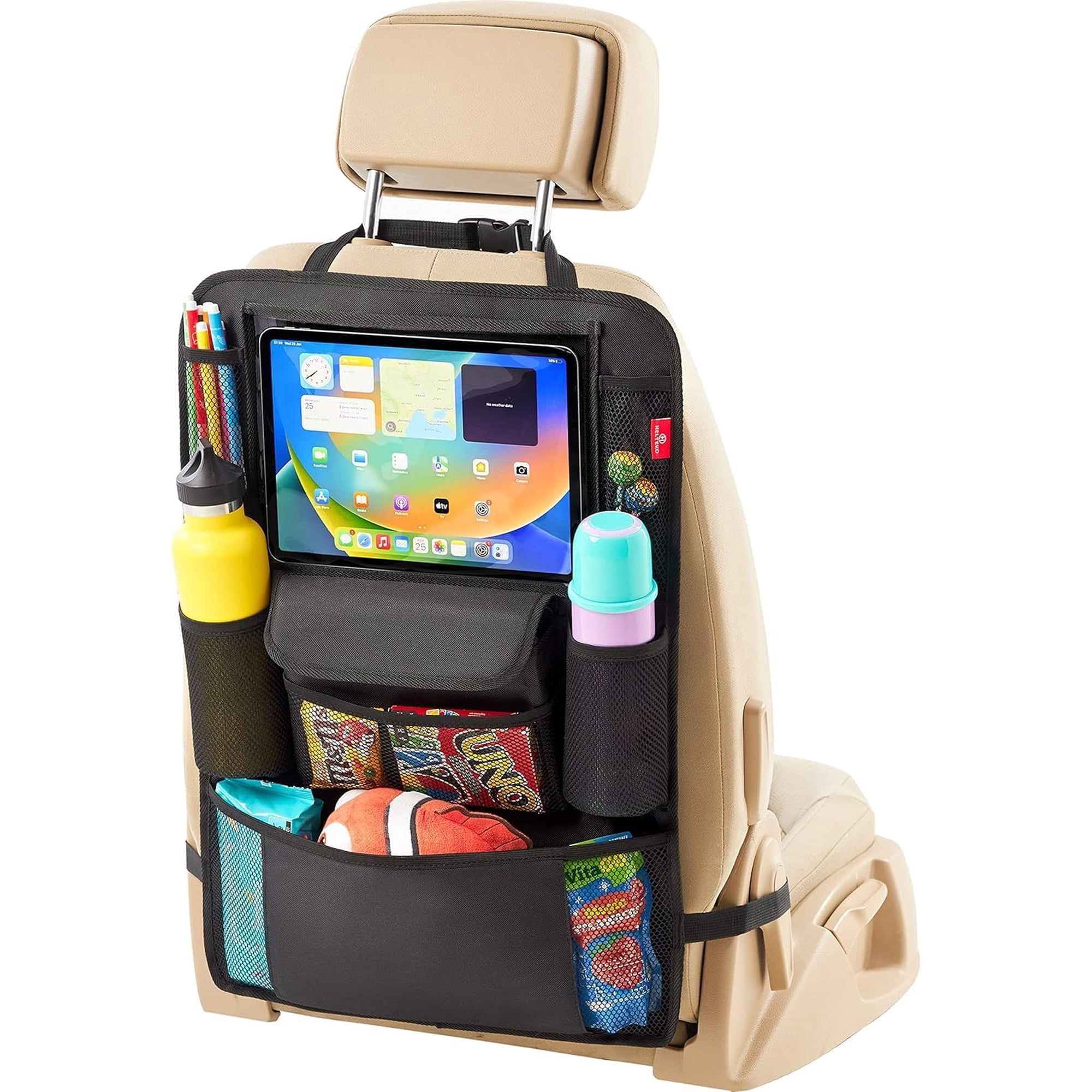 Car Seat Organizer, Ultra Version Kids Backseat Car Organizers and Storage, Waterproof Back Seat Protector Kick Mats with Tablet Holder 12 in, Car Accessories Interior and Travel Essentials.