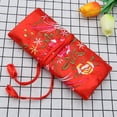 thumbnail image 6 of HONITANO 1Set Rectangular Handmade Satin Travel Jewelry Pouch for Women Everyday Use Organization, 6 of 8