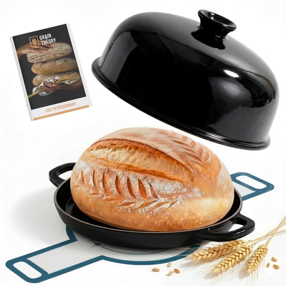Kook Enameled Cast Iron Bread Oven, Black