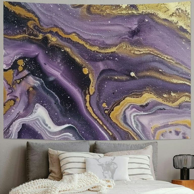 Nawypu Marble Ripple Tapestry Violet Marbling Texture Tapestry Wall Hanging For Bedroom Living Room Dorm Home Decor 60x40 Inch Purple Gold Glitter Powder Silver Walmart