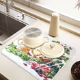 thumbnail image 6 of Ryvnso Roses Flower Wine Dish Drying Mat for Kitchen Countertop 16x18 Small Dish Pad Drainer Rack Dish Sink Mats, 6 of 7