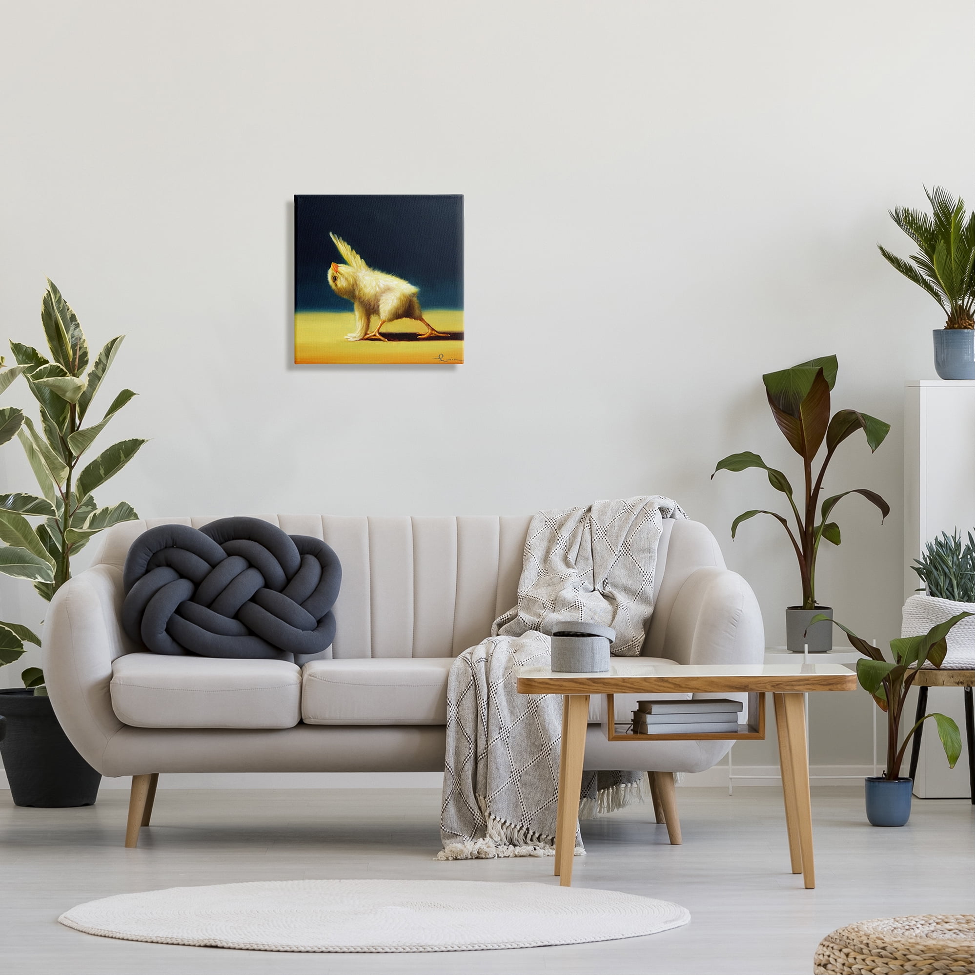 Stupell Industries Detailed Stretching Yoga Chick Bird Painting Canvas Wall Art, 17 x 17, Design by Lucia Heffernan