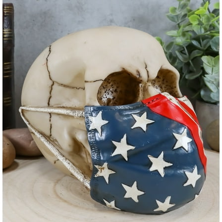 Ebros American Flag Star Spangled Banner Mask On Skull Decorative Figurine