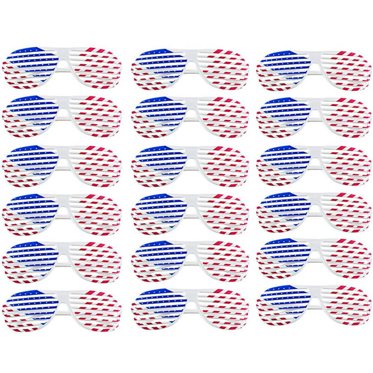 USA Style Plastic Patriotic Shutter Glasses,American Sunglasses, Red White Blue Sunglasses, Accessories for 4th of July party supplies, Independence Day (18 Pairs ) - Walmart.com