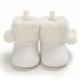 thumbnail image 5 of Penkiiy First Walker Baby Boys Girls Shoes Infant Toddler Winter Warm Footwear Bowknot Newborn Prewalker Boots Smart Step First Walkers Shoesfor12-15 Months White 2023 Summer Deal, 5 of 9
