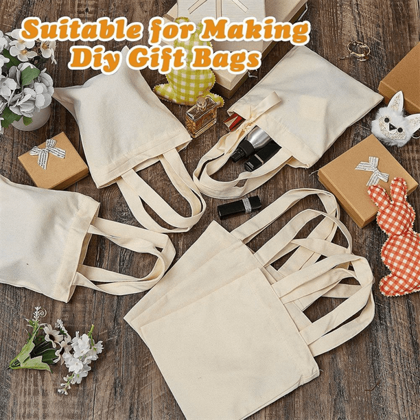 24 Pcs Mini Tote Bag Blank Canvas Tote Bags Reusable Grocery Bags DIY Sacks Goody Bags for Kids Walmart