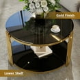 thumbnail image 4 of Noble House 31.5" Modern Glass Coffee Table,Gold Finish,Black+Gold, 4 of 9