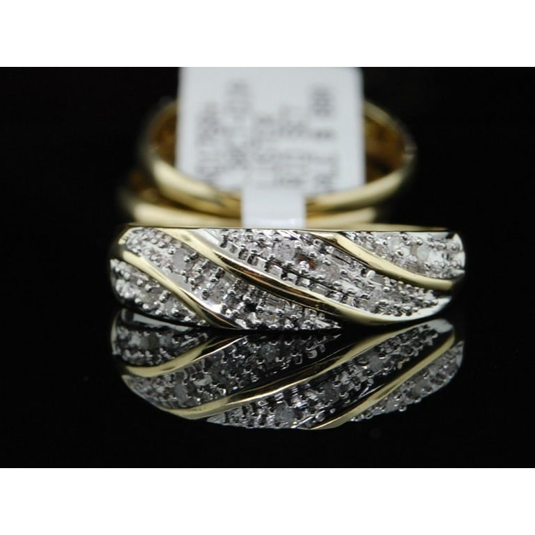 slim fit dress slacks 18 carat yellow gold pink and white diamond dress ring – Tighe Jewellery  Studio main image 1
