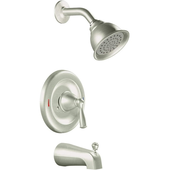 Moen 82910SRN Banbury Posi-Temp Pressure Balanced Tub and Shower Trim, 6.00 x 8.00 x 4.00, Spot Resist Brushed Nickel