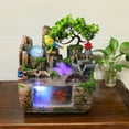 thumbnail image 4 of Natural Resin Tabletop Fountain, Home Decor Indoor Rockery Tabletop Water Fountain Waterfall Ornament with LED Light, 4 of 8