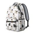 thumbnail image 2 of Pug and Dog Paw Print White Pattern Backpack for School, Cute School Bag with Adjustable Shoulder Straps and Padded Back, 15.3"x11"x7.1", 2 of 5