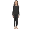 thumbnail image 2 of Bodtek Girls Crewneck long johns base layer Set (Black X-Large), 2 of 5