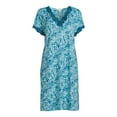 thumbnail image 4 of Secret Treasures Women's and Women's Plus Size Knit V-Neck Nightgown with Short Sleeves, 4 of 5