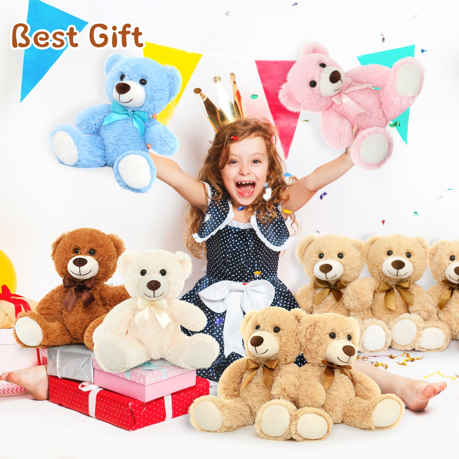 MaoGoLan 9 Packs Teddy Bear 14" Bulk Stuffed Animals Plush Toy
