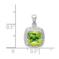 thumbnail image 3 of White Sterling Silver Charm Pendant Diamond Peridot Cushion Green 17 mm 11, 3 of 3