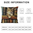 thumbnail image 5 of MLJA  Cat Throw Pillow Cover Funny Cartoon Bookshelf Sleeping Cat Decorative Pillowcase for Sofa and Bed Couch, 5 of 5