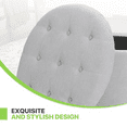 thumbnail image 4 of Magshion Storage Ottoman with Padded Seat, Modern Cotton-linen Footrest, Round Seat stool for Living Room Bedroom , Light Gray, 4 of 8