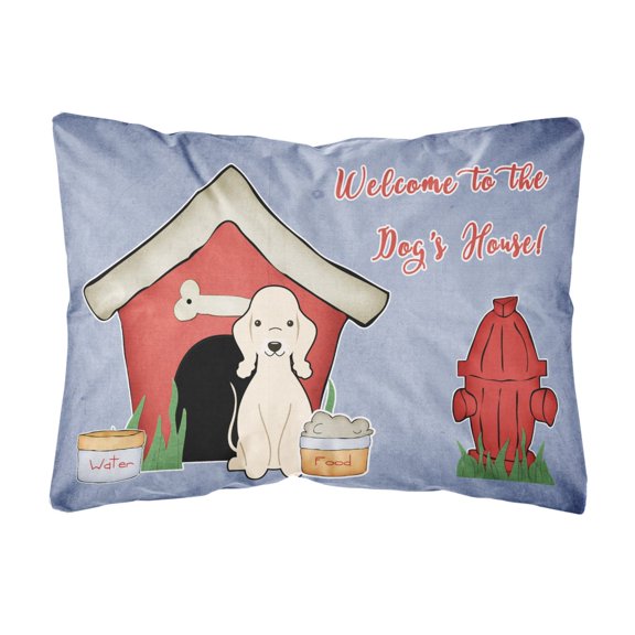 Carolines Treasures BB2845PW1216 Dog House Collection Bedlington Terrier Sandy Canvas Fabric Decorative Pillow 12H x16W