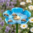 thumbnail image 5 of Handmade Metal Flower Garden Stake with Bee & Bird Bath – Decorative Outdoor Yard Art, Pollinator Watering Station, All Weather Garden Decor, 5 of 6