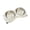 Macaron White, variant on EIODEAR Macaron Pet Double Bowl Set - 15° Tilted Stainless Steel Cat & Small Dog Feeder - Anti-Slip Base for Food and Water, 13.4" L