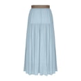 thumbnail image 4 of Ygbgbb Women's 2026 Summer Casual Maxi Skirt High Waisted Boho Flowy A-Line Skirt with Belt Fashion Solid Long Skirt for Beach Party and Everyday Wear Light Blue XL, 4 of 6