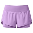 thumbnail image 4 of Arlun Athletic Running Shorts for Women 2 in 1 Stretch High Waisted Workout Gym Yoga Dolphin Shorts Lightweight Breathable Quick Drying Sports Short Pants with Lined Pockets 2-Purple XL, 4 of 8