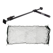 40"-70" Adjustable Heavy Duty Cargo Load Lock Bar w/ 16" Divider Bar & Storage Net for Cargo Tie-Down, Pickup Truck Beds - Steel Cargo Bar & Net Organizer for SUVs, Trailers & Vans