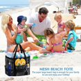 thumbnail image 5 of Mesh Beach Bag Tote Bag for Women, Foldable Swim Large Beach Tote Bag with Zipper Pockets Sandproof A/Black 26-27s, 5 of 5