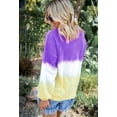 thumbnail image 3 of Sweatshirt Tie Dye pour Femmes Décontracté Léger Doux Confortable Ample Col Rond Tunique Grande Taille, 3 of 4