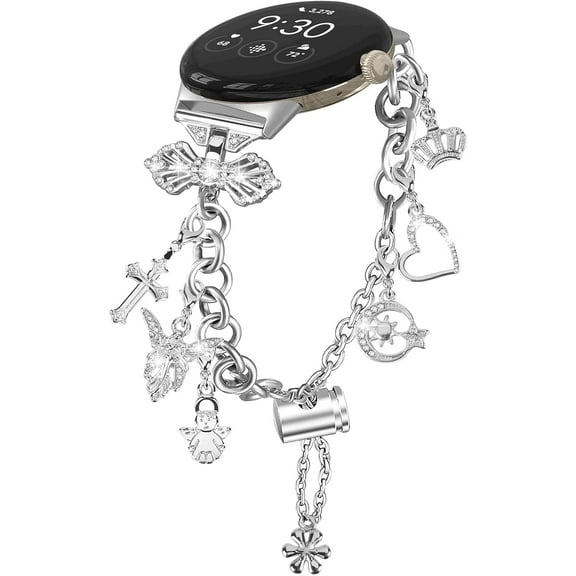 MYKOMI Chain Bracelet Compatible for GooglePixel watch 4 3 41MM/Pixel watch 2/Pixel Watch Band,Women Dressy Bracelet Jewelry Metal Band Compatible for Google Pixel Smartwatch
