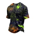 thumbnail image 2 of DORKASM Halloween Shirts for Men Short Sleeve Spooky Plus Size Tshirt Crew Neck Funny Print Pumpkin Vacation Tops Ghost Graphic 2026 Loose Pullover Black M, 2 of 5