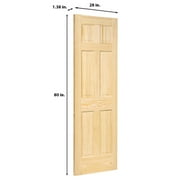 Kimberly Bay Colonial 6-Panel Solid Core Unfinished Pine Interior Door Slab