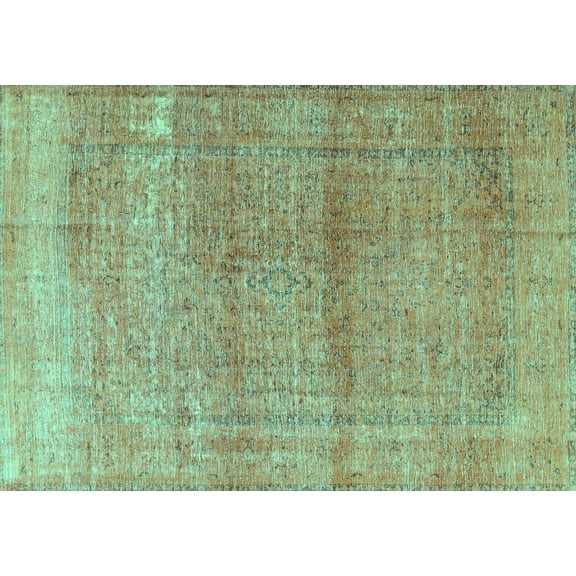 Ahgly Company Indoor Rectangle Persian Turquoise Blue Traditional Area Rugs, 5' x 7'