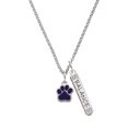 thumbnail image 1 of Delight Jewelry Silvertone Small Purple Paw Silvertone Balance Bar Charm Necklace, 23", 1 of 4