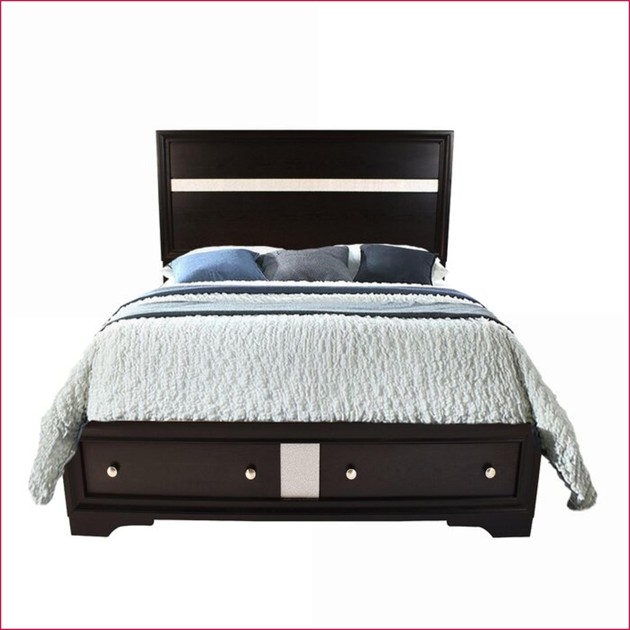 Bedroom Set for Master/Guest Room, Traditional Queen 4 PC Storage in Black Engineered Wood | Black | Wood