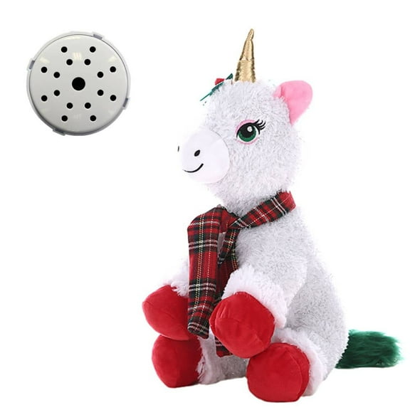 Joy the Christmas Unicorn Plush 16 Inch with Recorder Device Festive Unicorn Toy for Kids