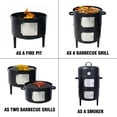 thumbnail image 3 of Vertical Steel Charcoal Smoker, Heavy Duty BBQ Smoker Grill With 2 Cooking Area, 2 Access Doors, And Thermometer For Backyard Patio Camping, 3 of 7