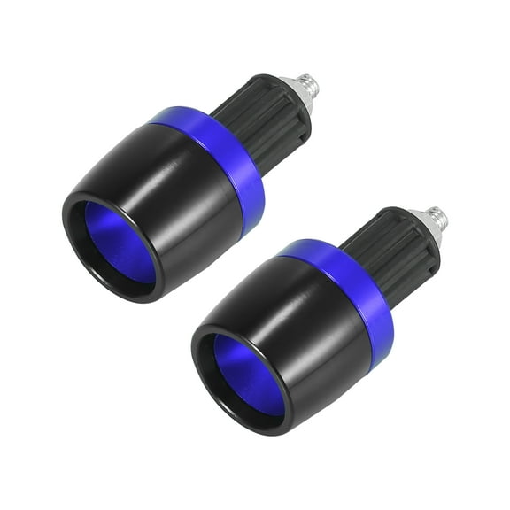 2pcs Blue Universal 18mm Motorcycle Handlebar End Caps Plug CNC Aluminum Alloy