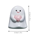 thumbnail image 3 of Yardvibe Halloween Ghost Figurines, Cute Ceramics Ghost Statue Handheld Pink Heart for Halloween Decorations, Porch and Indoor Home Office Desk Decor (A), 3 of 7