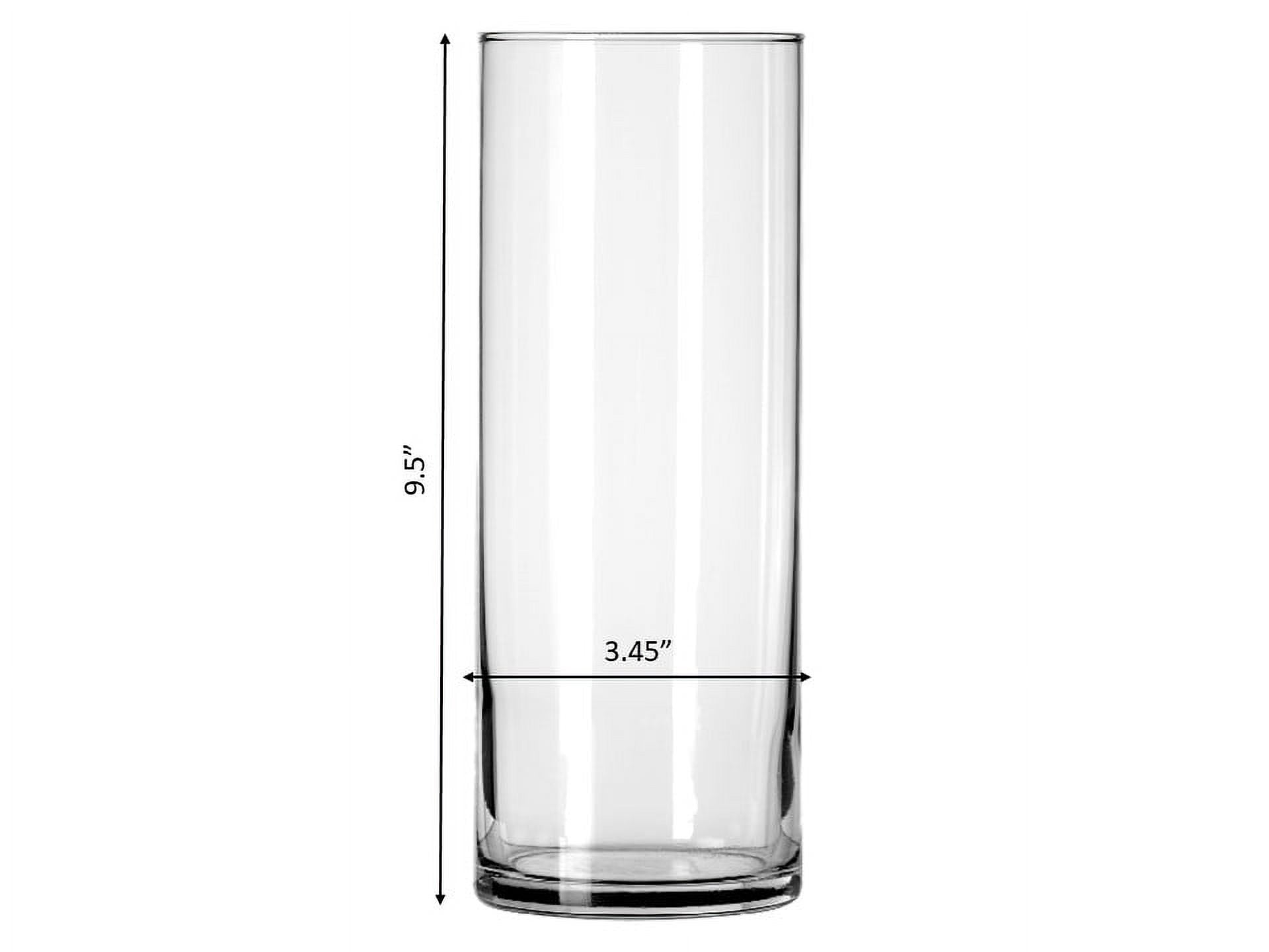 Libbey 9.5-Inch Clear Glass Cylinder Vase for Floral Arrangements