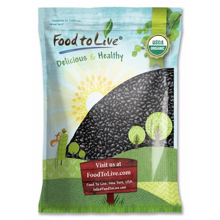 Organic Black Turtle Beans, 10 Pounds - Dried, Non-GMO, Kosher, Raw, Sproutable, Vegan, Bulk – by Food to