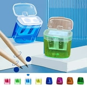 FAMTKT Double Hole Pencil Sharpener with Cover Color Pencil Sharpener Portable Oval Manual Pencil Sharpener Office Supplies on Clearance