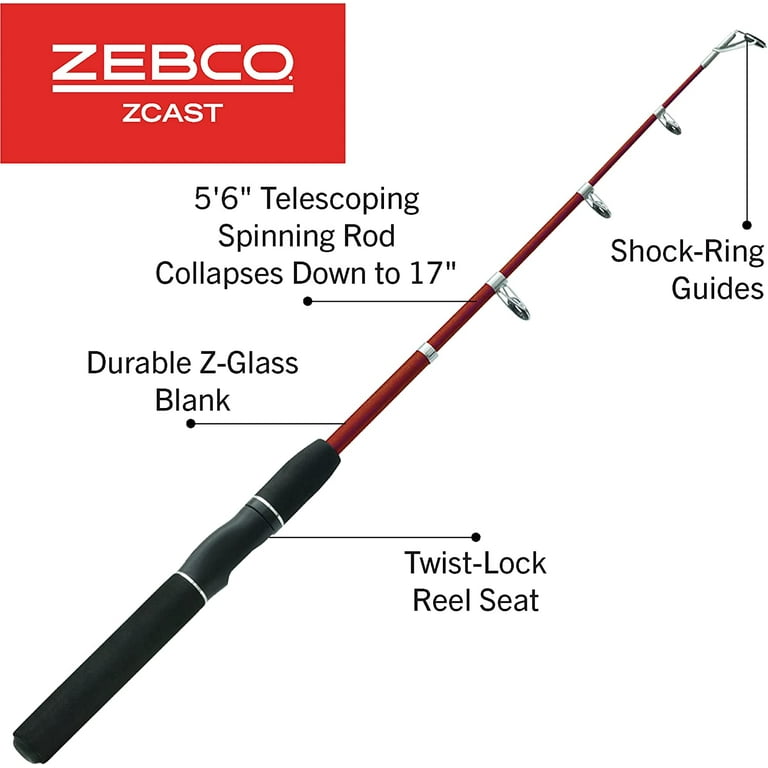 Zebco Z-Cast Telescopic Spin Rod 5ft 6in Med 